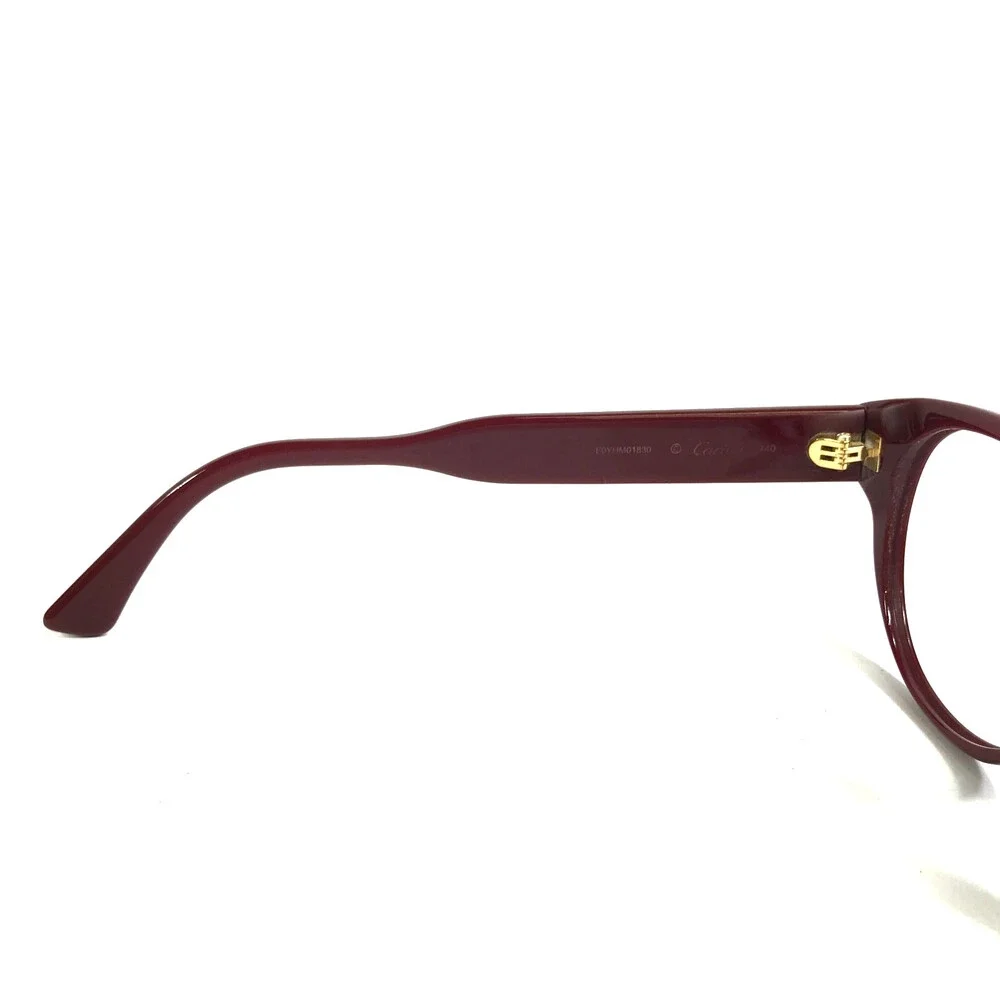 Cartier Eyeglasses Frames CT0315O 003 Burgundy Red Cat Eye Full Rim 53-17-140